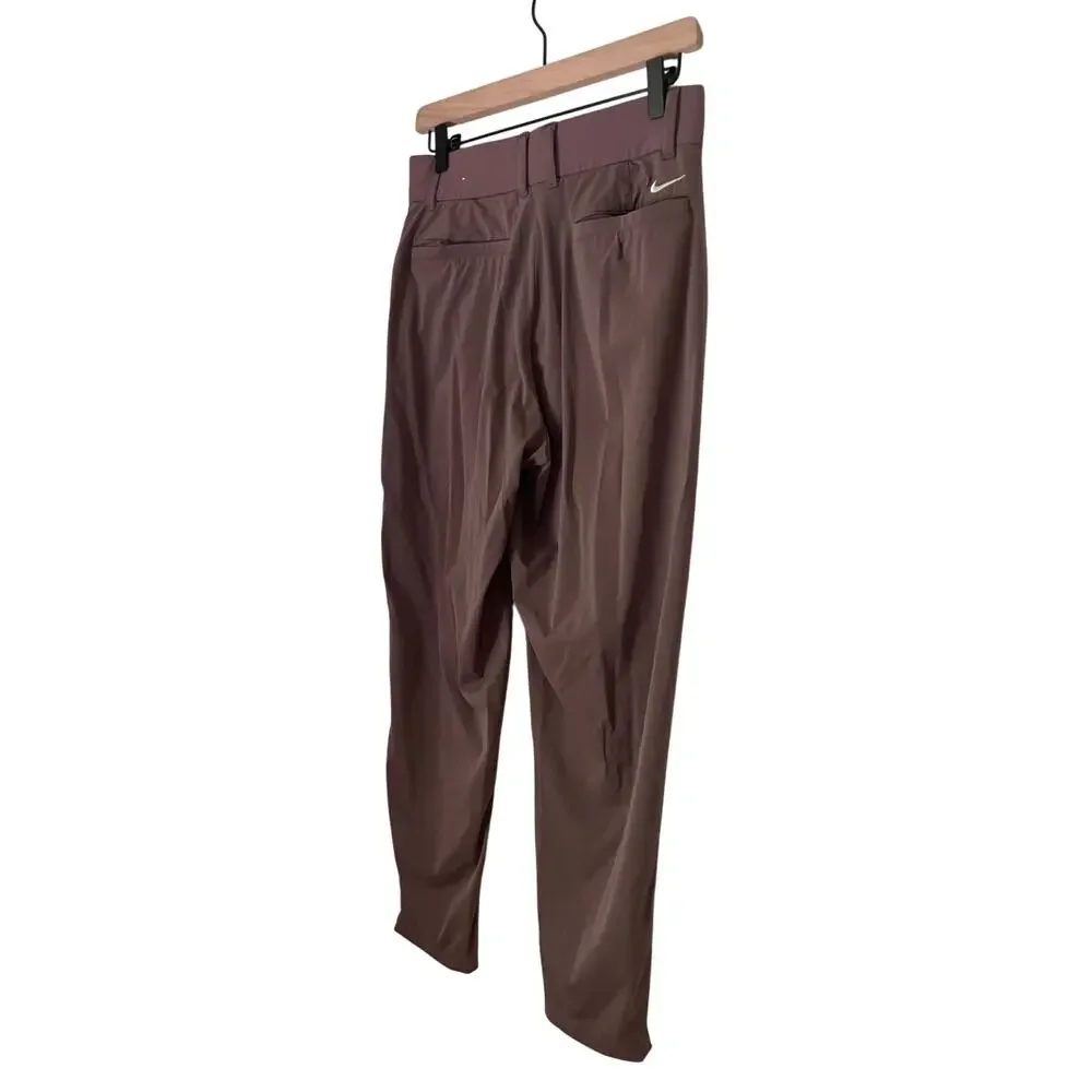 Nike Women’s Dri-FIT Golf Work Pants Taupe Mauve Tapered Performance Trousers-M